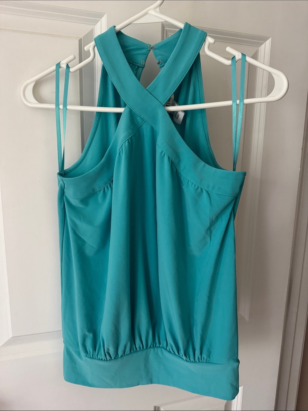 White House Black Market Sleeveless Crisscross Tank Top - Teal